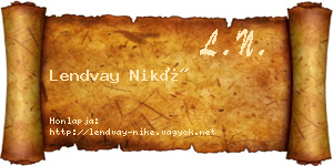 Lendvay Niké névjegykártya